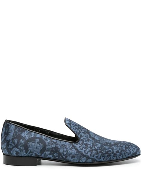 versace barocco print slippers heren